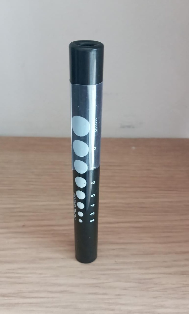 Pupilera Negro con calibre de pupila luz amarilla