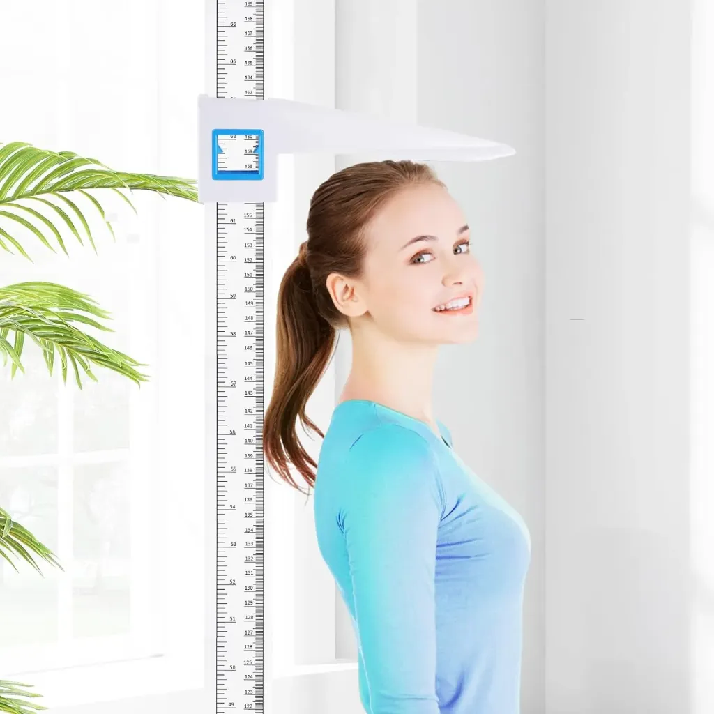 Estadiómetro portátil de 8-82 pulgadas, blanco