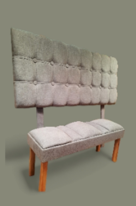 Cabecera Premium 'Boutique' (Estilo Wingback (Orejero)) (Imperial, Tela, Botón de Tela)