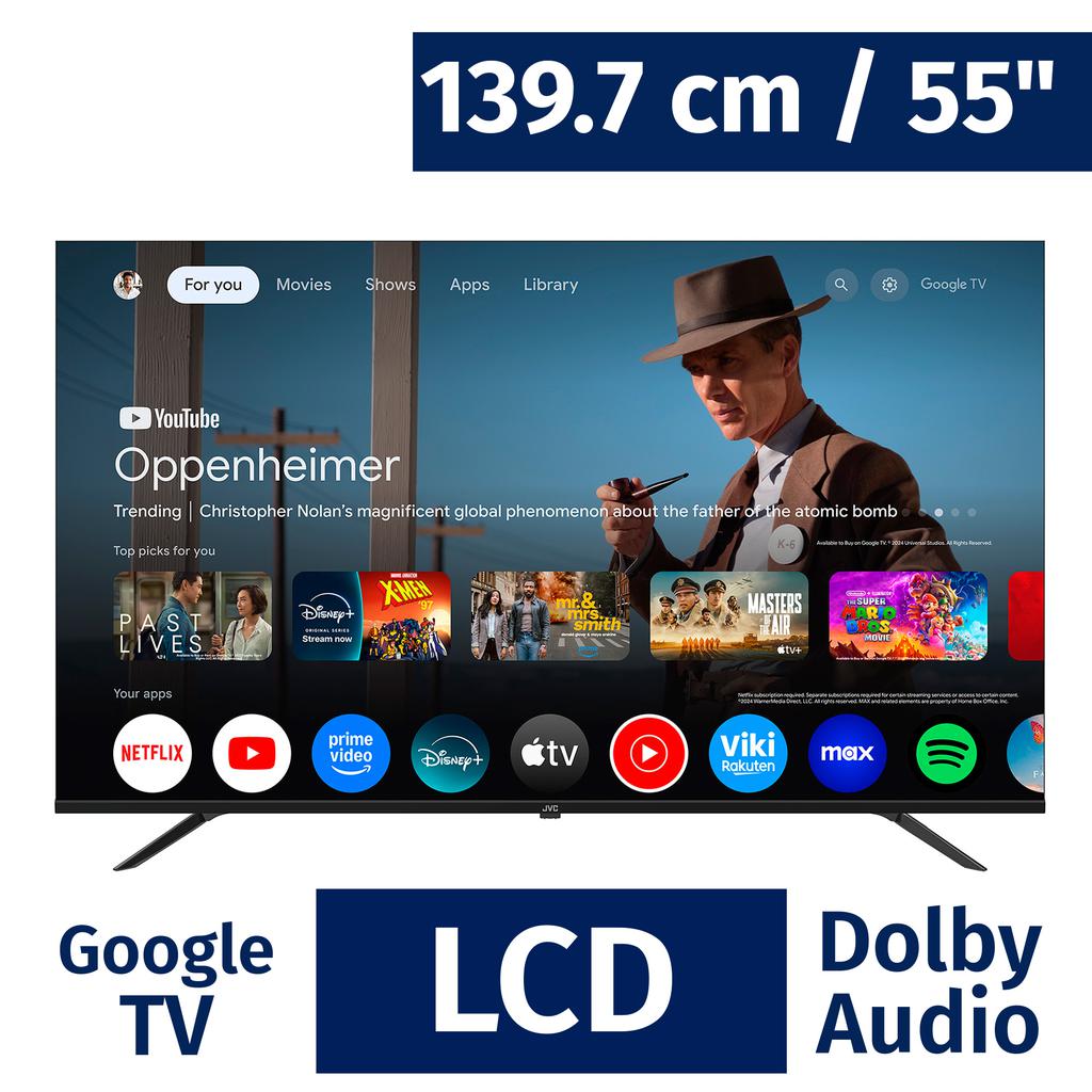 [488686] JVC 139.7 cm / 55" Pulgadas Televisor Sin Marco Smart Google 4K UHD HDR LT-55KM548