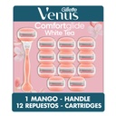 Gillette Venus Rasuradora para Mujer + 12 Cartuchos Humectantes