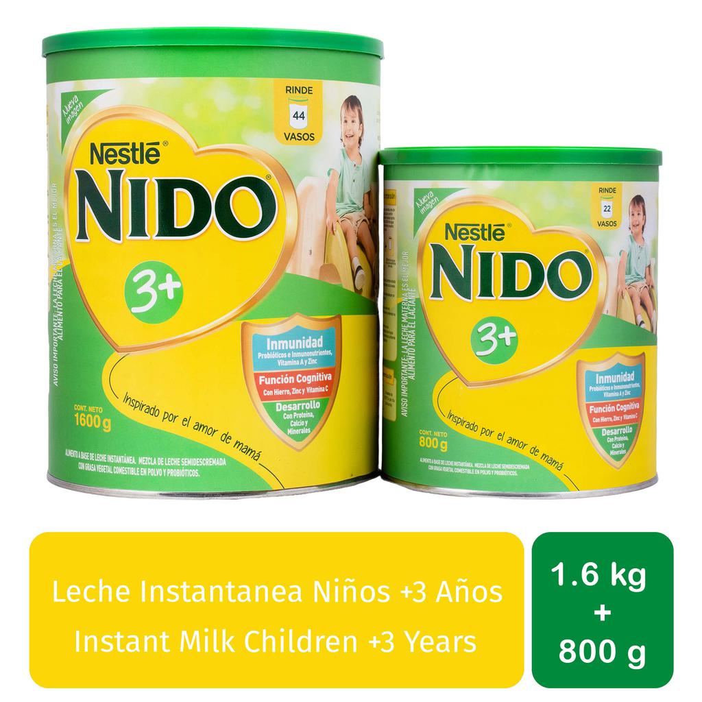 [405025] Nestlé Nido Alimento a Base de Leche Instantánea 1.6 kg + 800 g