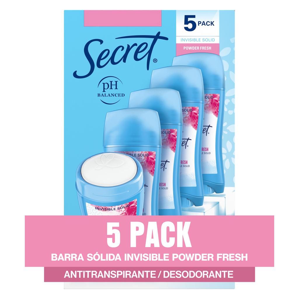 [473152] Secret Antitranspirante y Desodorante en Barra para Mujeres Powder Fresh 5 Unidades / 73.7 g / 2.6 oz