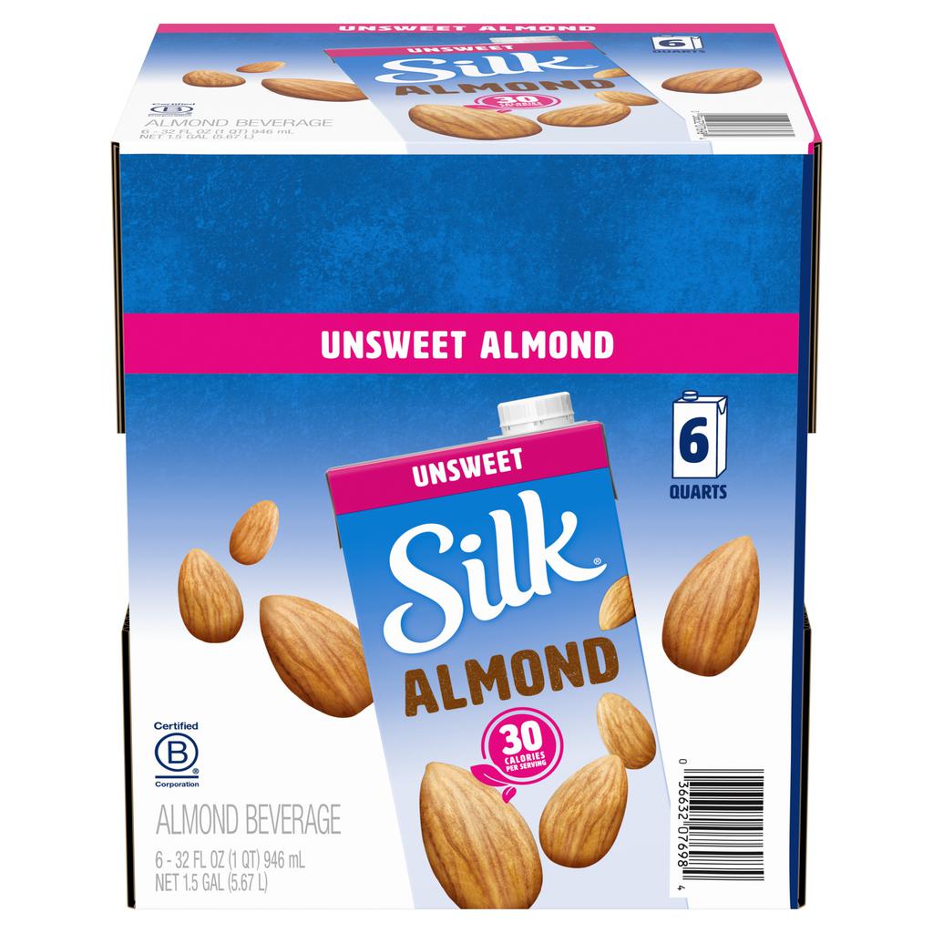 [406118] Silk Bebida de Almendras Sin Azúcar Sabor Original 6 Unidades / 946 mL / 32 oz