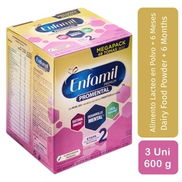 Enfamil Premium Promental Alimento Lácteo Etapa 2 en Polvo 3 Unidades / 600 g / 1.3 lb