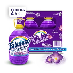 Fabuloso Desinfectante Multiusos Frescura Activa Antibacterial Lavanda 2 Unidades / 5 L / 1.32 gal